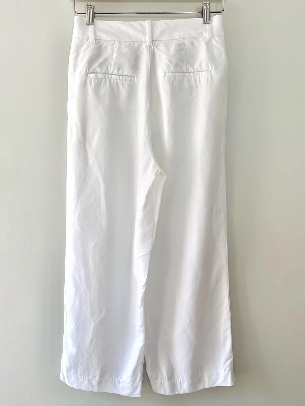 Aritzia Wilfred The Effortless Pant Size 4 White Cruise Linen Wide-Leg Cropped